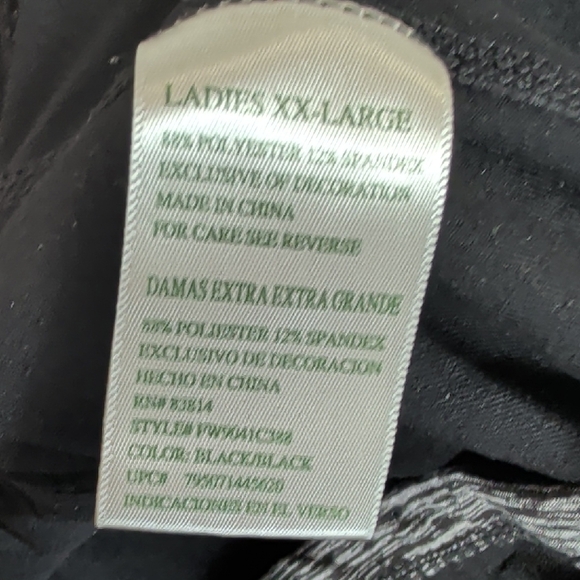 Tangerine Black Capri Leggings Women’s XXL Athletic Yoga Pants Zip Pocket - Picture 3 of 6